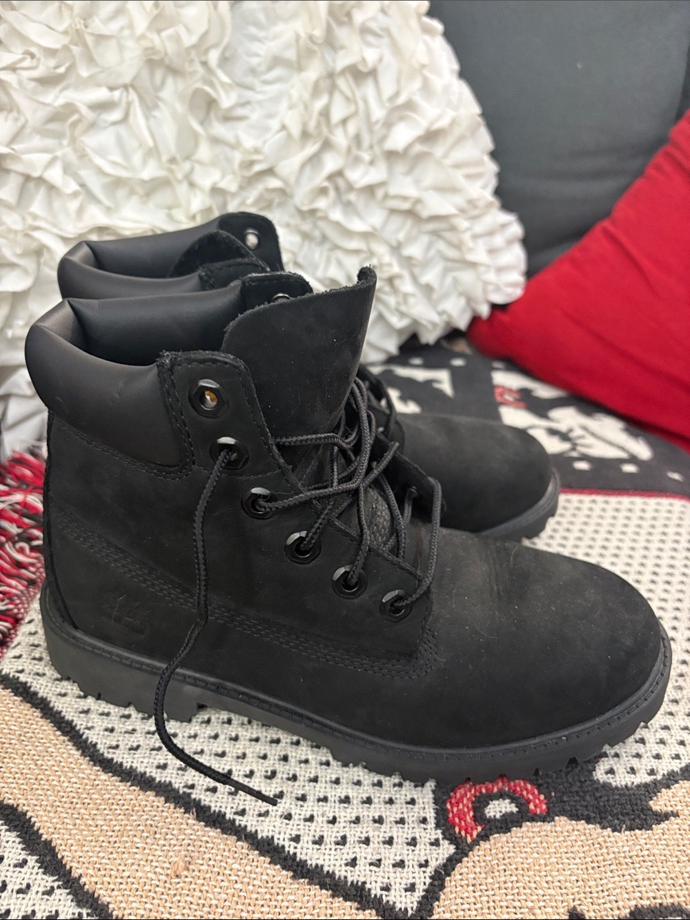 Timberland Kids Black Lace-Up Waterproof Boots size 5.5